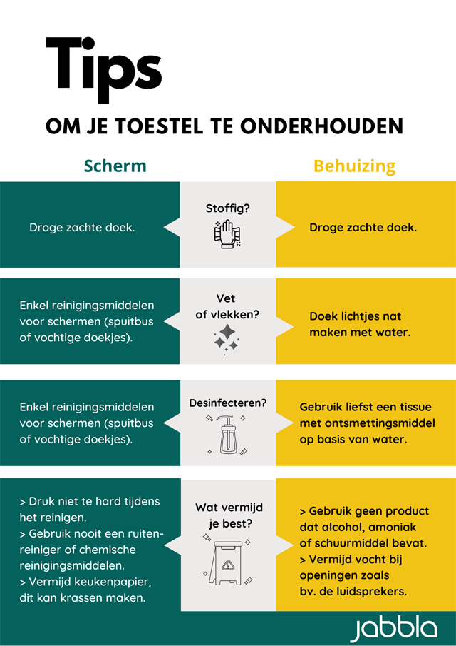 Tips om je toestel te onderhouden.