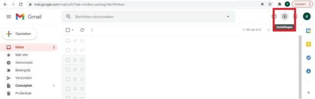 Instellingen gmail