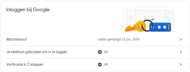 Uitzetten telefoon en 2 staps verificatie in Gmail.