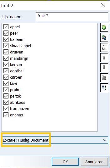 Opslagplaats dynamische lijsten in Mind Express 4